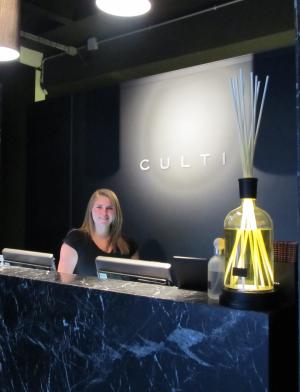 a student at their internship placement at Culti Spa