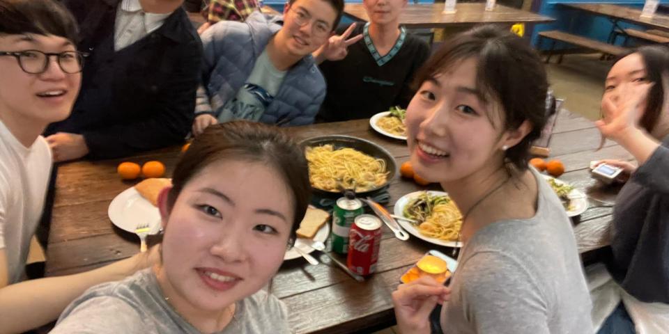 UCLA Big Data & Business Application students share a meal together and laudh