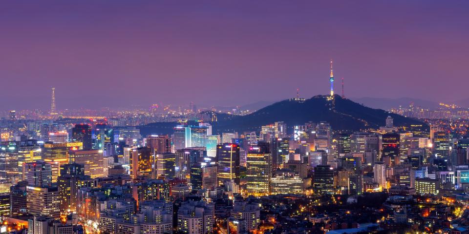 Seoul cityscape at night